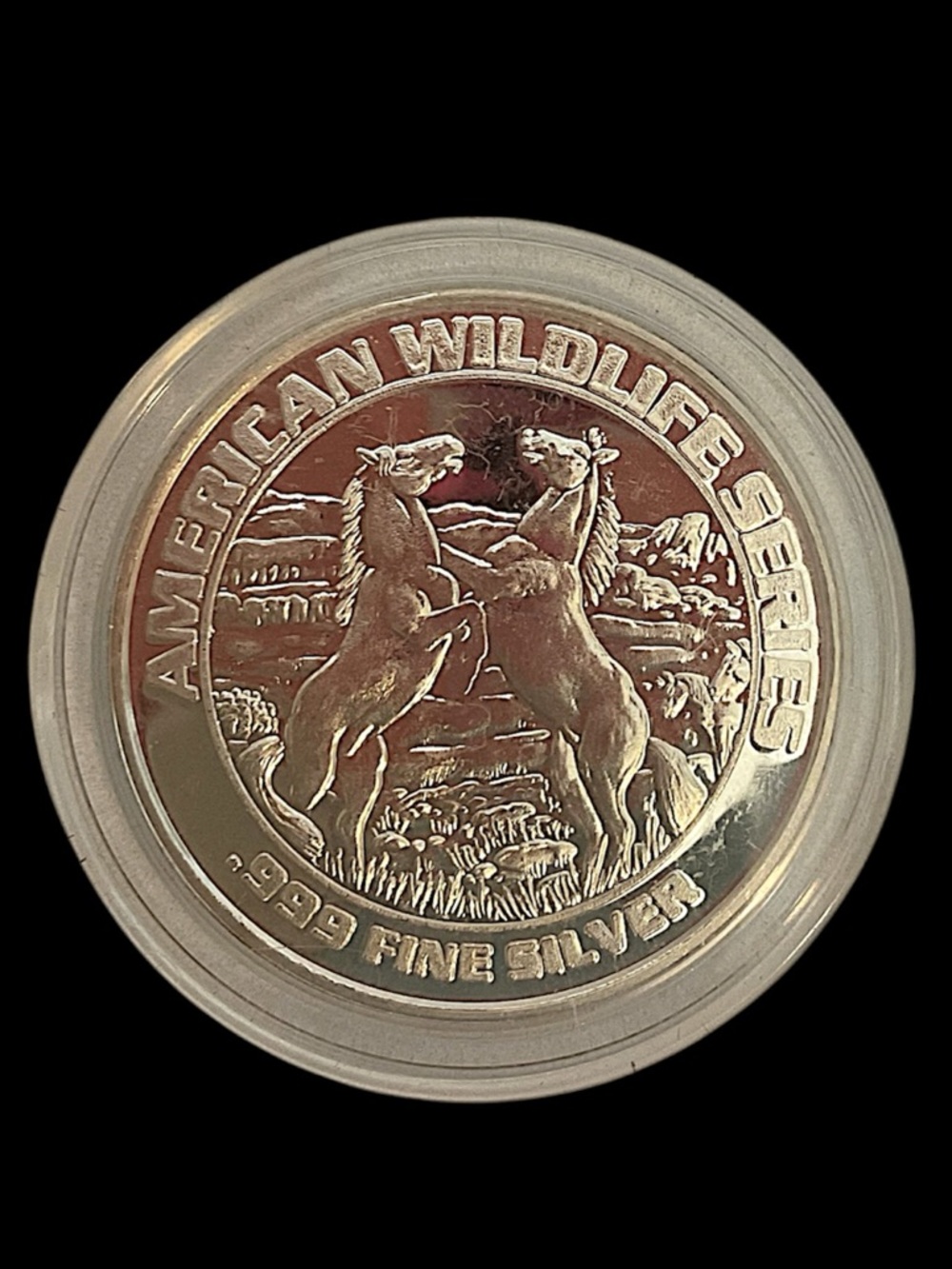 0.999 Fine Silver American Wildlife Series Wild Horses Coin Token